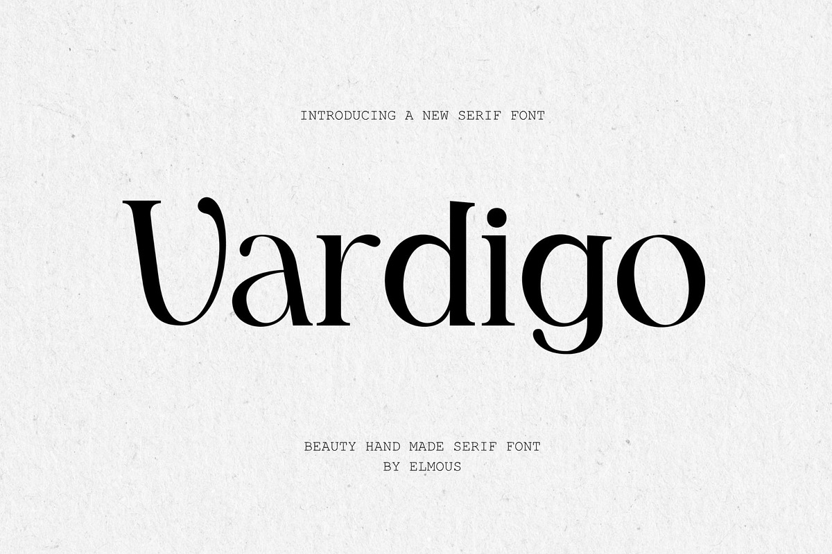 Vardigo - Minimalist Serif Typeface, a Serif Font by Elmous (Photo 1 of 10)