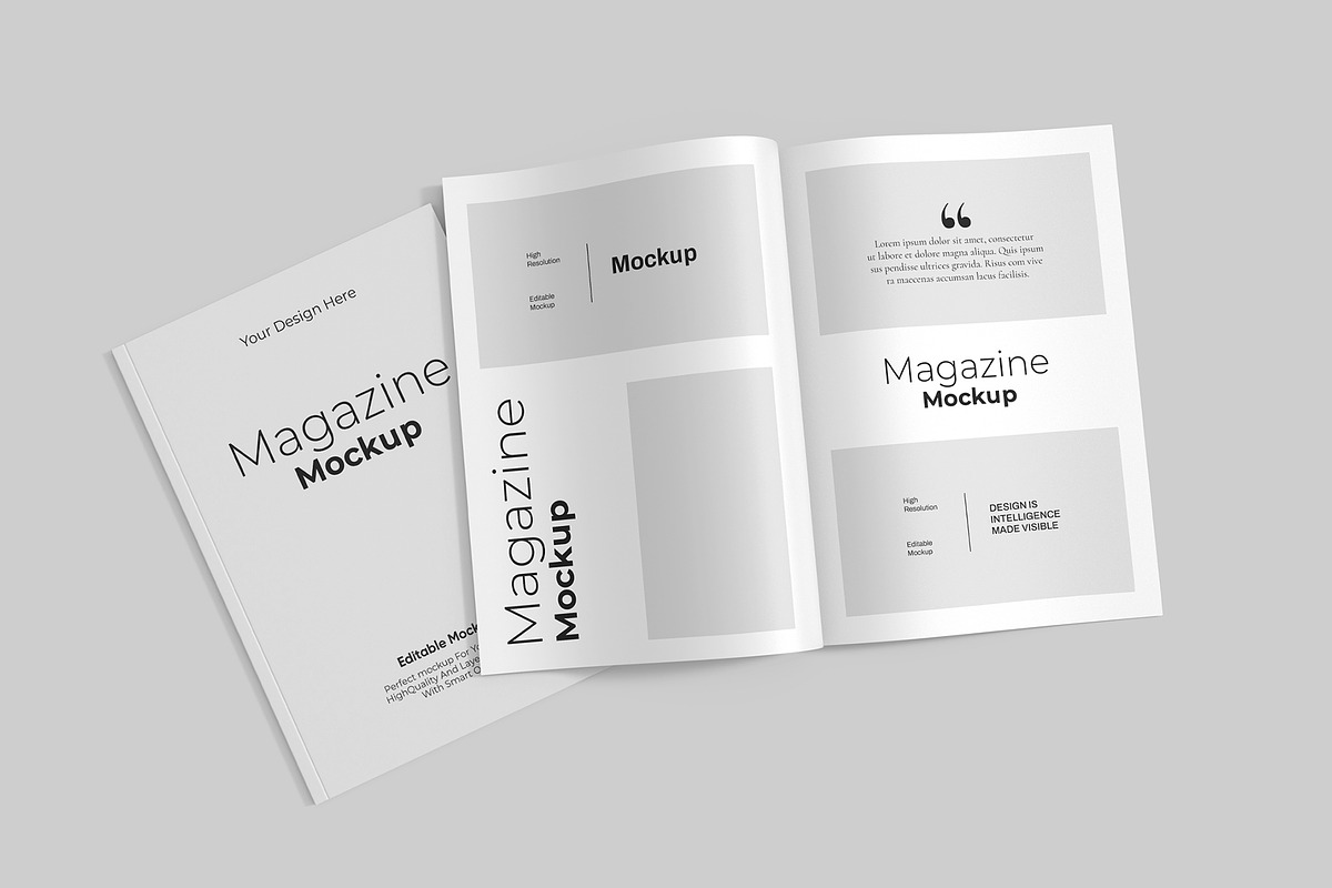 Editable Open Magazine Book Mockup, a Product Mockup by graphypix (Photo 4 of 4)