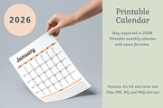 2026 Printable Calendar, a Graphic by Nina Bered Illustration (Thumbnail 1 of 4)