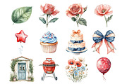 4th of July nursery watercolor Clipa, a Seasonal Illustration by Design Market (Thumbnail 9 of 9)