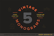 5 Vintage Monograms Samples, a Branding & Logo Template by Design Union Mx (Thumbnail 1 of 2)