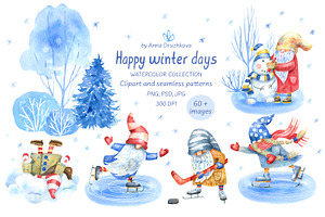 Winter Day Watercolor Collection