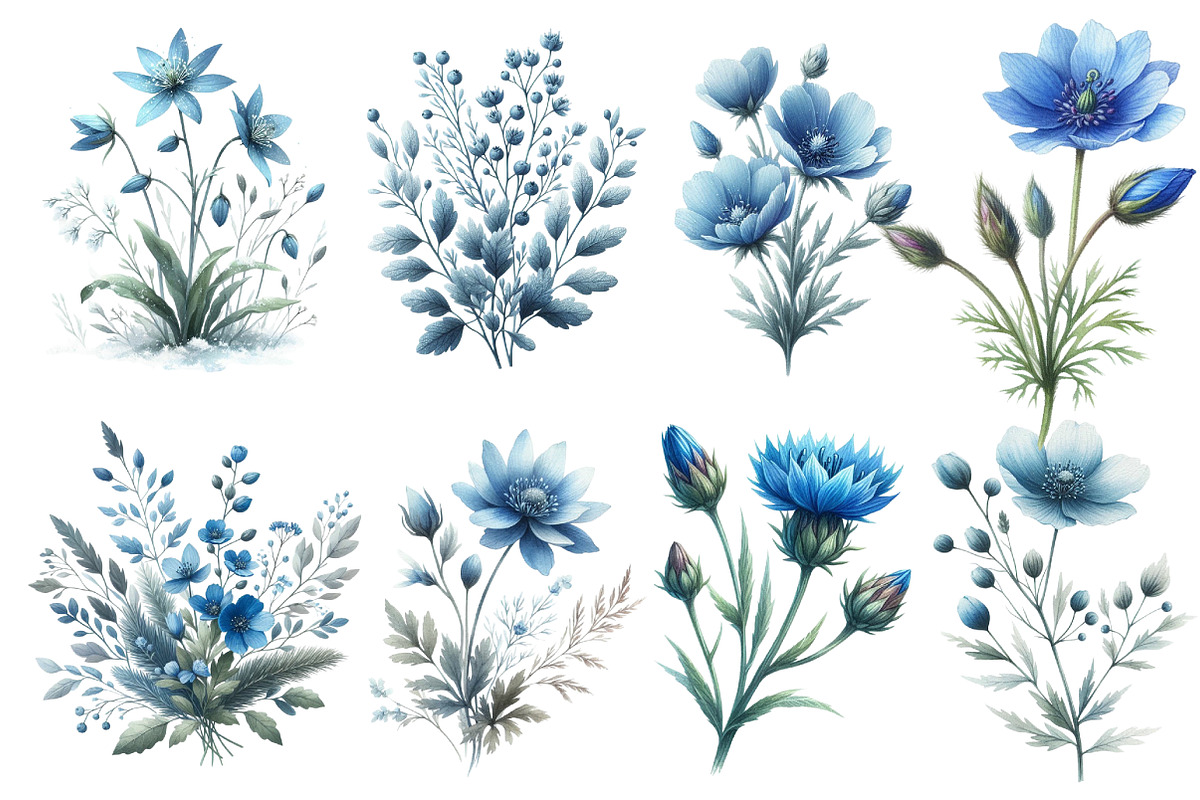 Winter Wildflowers Clipart, an Illustration by Designworld (Photo 2 of 5)