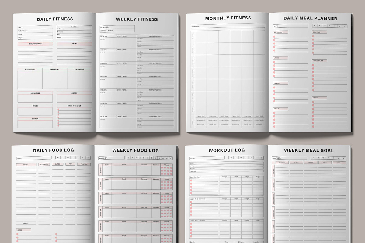 Ultimate Fitness Planner Vol.02, a Stationery Template by DesignByStore (Photo 3 of 4)