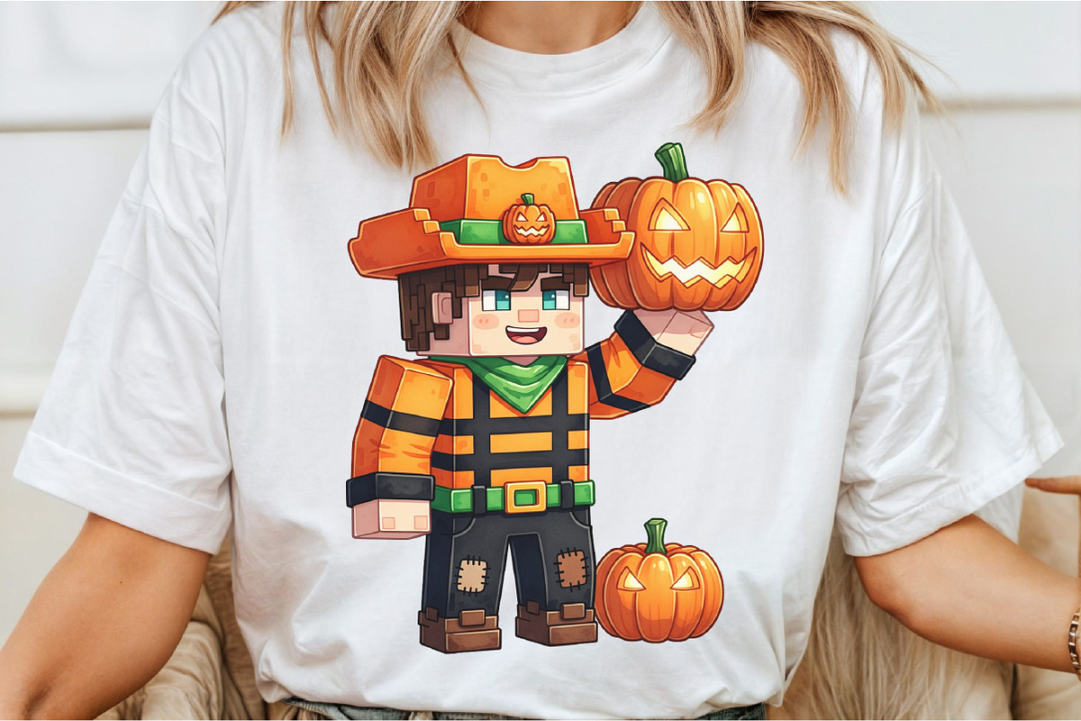 Minecraft Boy Dabbing Halloween PNG1, an Illustration by DreamCafeArt (Photo 2 of 7)
