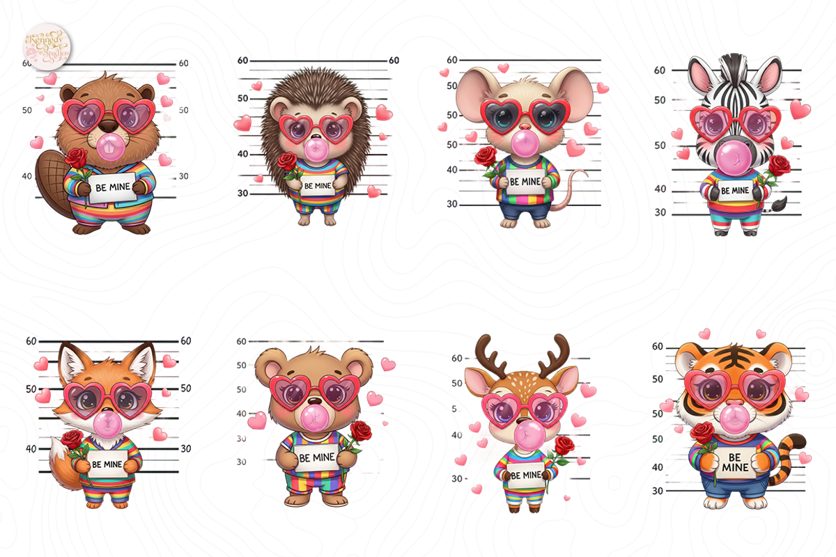 Love Beasts PNG Clipart Set – Cute, an Animal Illustration by KennedyStudio (Photo 2 of 5)