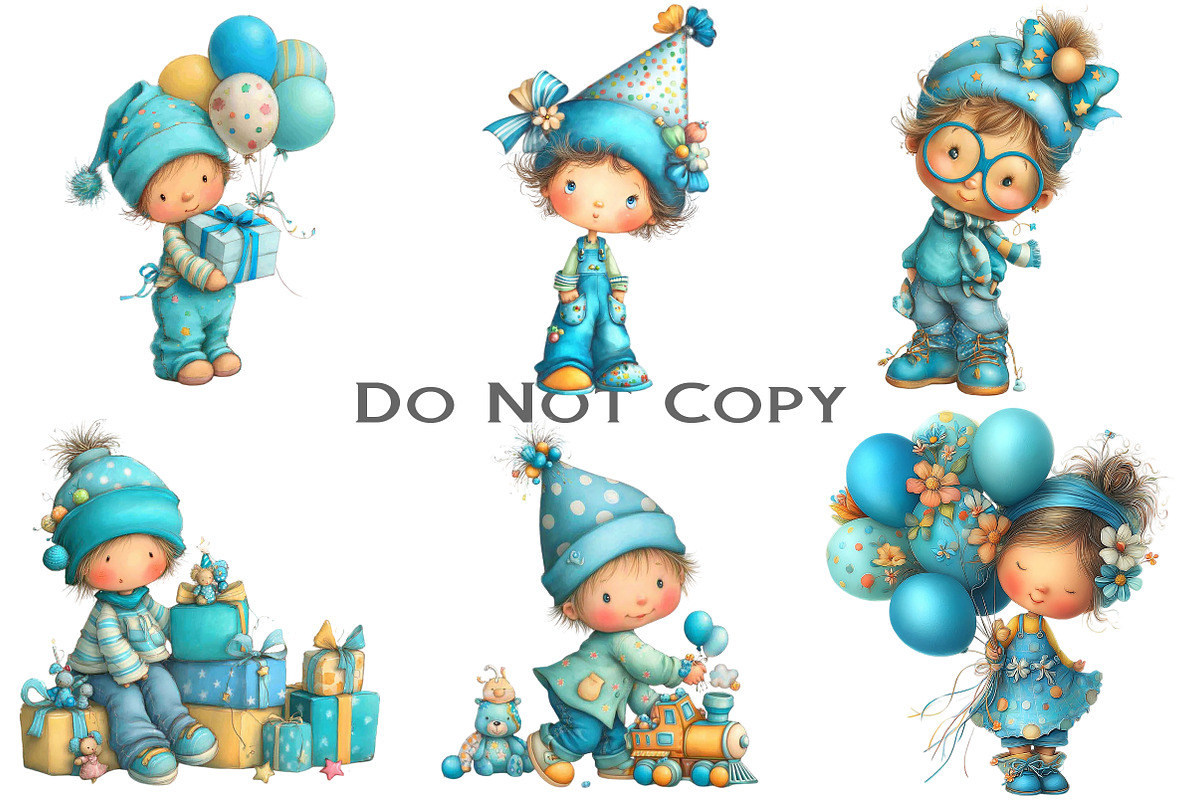 Whimsical Birthday Kids Clipart, an Illustration by Craft Nest (Photo 6 of 6)