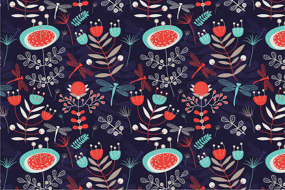Seamless Pattern Summer Night