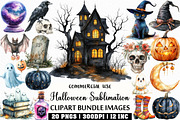 Watercolor Halloween Sublimation, an Illustration by Craft Nest (Thumbnail 1 of 6)