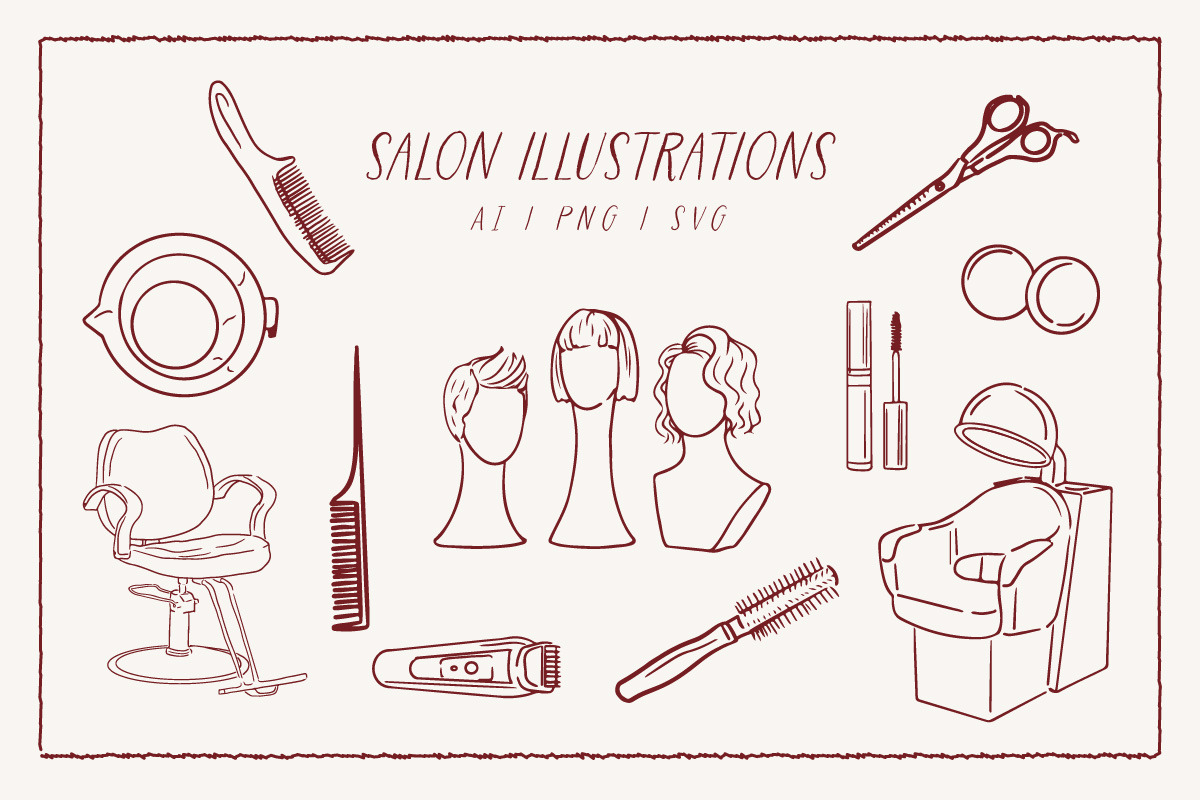 Salon & Barbershop Illustrations, a Work Illustration by Miriam Furniss Designs (Photo 11 of 13)