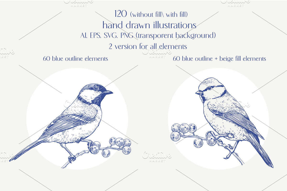 Hand drawn Christmas Toile set, an Object Illustration by ON_lineart_store (Photo 3 of 10)