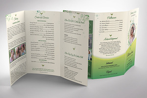 Green Legal Trifold Funeral Program