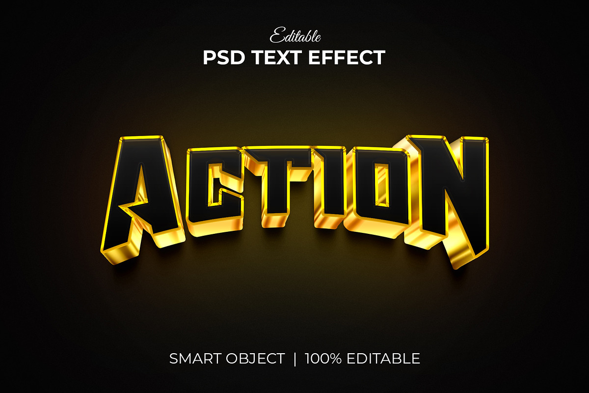 Action Luxury 3d text effect Mockup, a Layer Style Add-On by Mondols Graphic
