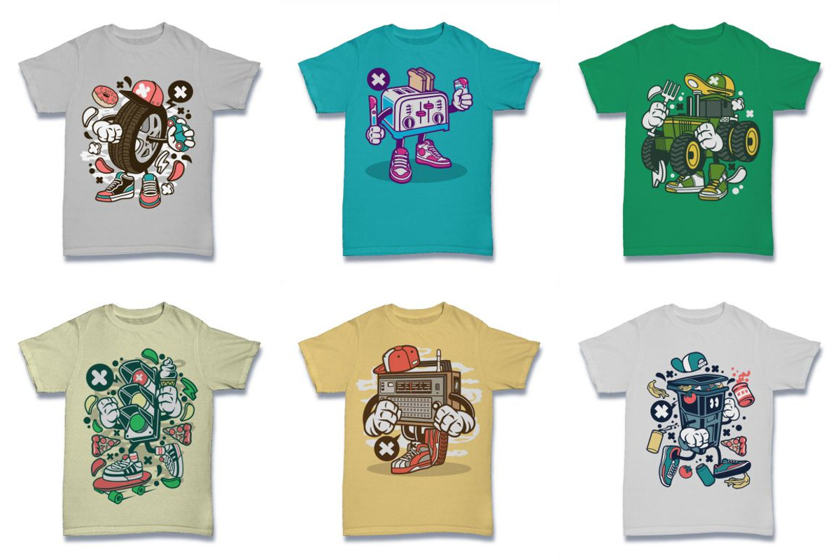 Cartoon Vector Tshirt Design Bundle, an Illustration by roach_graphic (Photo 20 of 22)