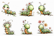 Whimsical Spring Caterpillar Clipart, an Illustration by Libby Wishes (Thumbnail 6 of 8)
