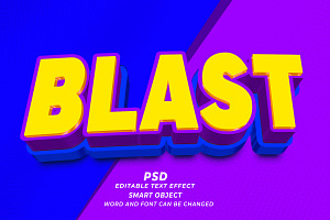 Blast PSD 3D Editable Text Effect