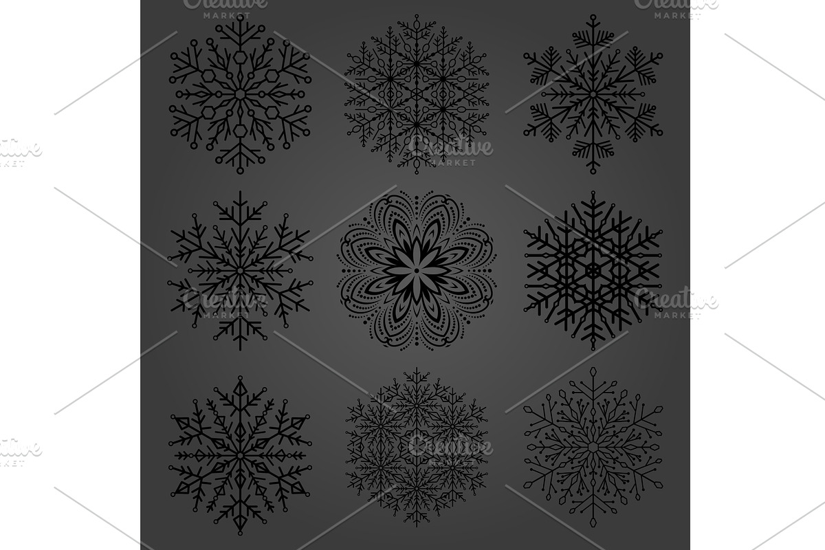 Set of Round Snowflakes With Winter, a Texture Illustration by FineArtStudio (Photo 1 of 3)