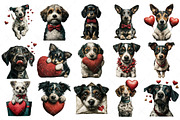 Whimsical Dogs Valentine's Day Png, an Illustration by Craft Nest (Thumbnail 3 of 9)