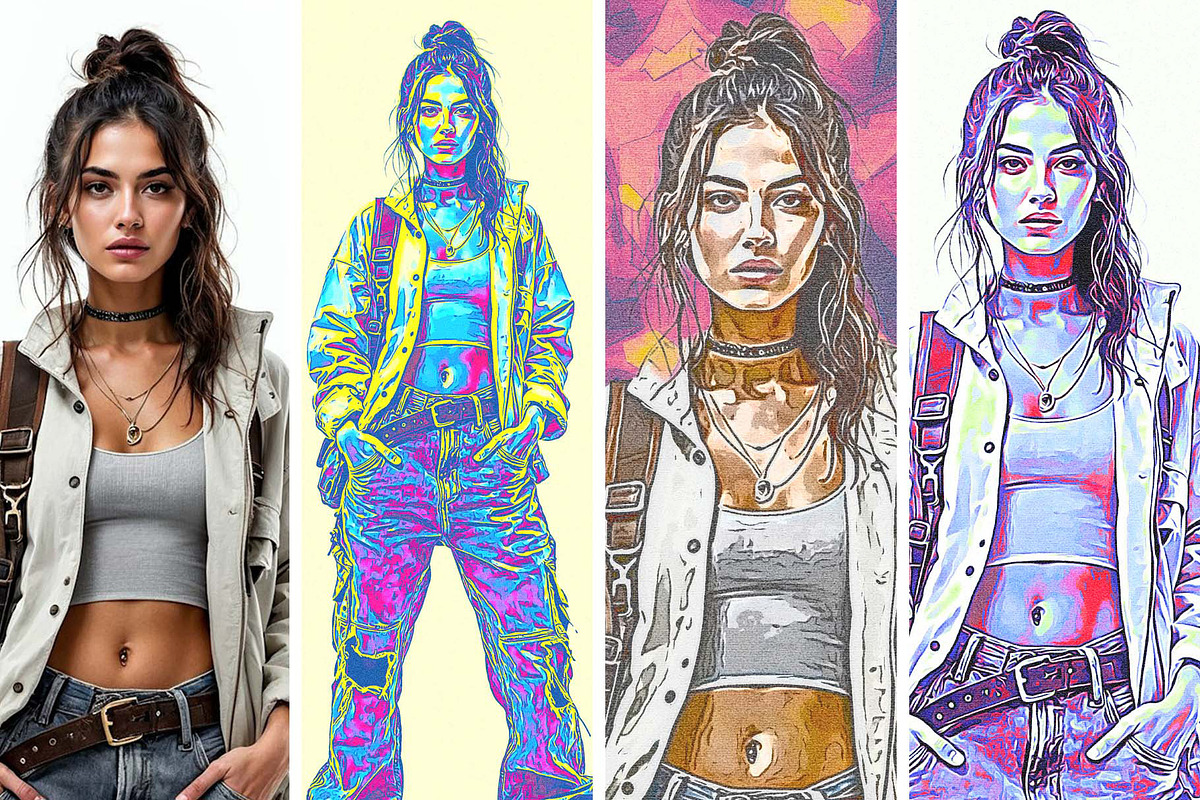 Neon Pop Art Photoshop Action, a Brushes & More by MRI STUDIO (Photo 2 of 14)