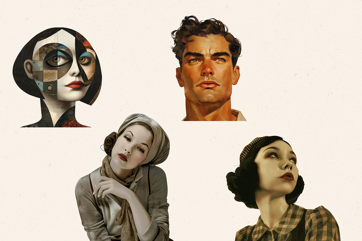 SURREAL 50S CLIPART PACK, a Person Illustration by Daring Digies (Photo 7 of 10)