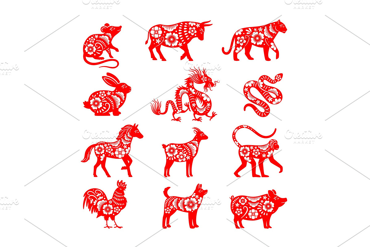 Traditional chinese zodiac, an Animal Illustration by Stock-Smart-Start