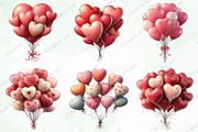 Watercolor Valentine Balloons Bundle, an Illustration by Creative Art (Thumbnail 5 of 10)
