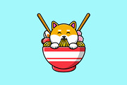 Animal Eating Ramen Noodle Cartoon, a Food Illustration by Artstorystudio (Thumbnail 4 of 5)