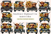 Sunflower Highland Cow PNG,, a Seasonal Illustration by DreamArtGraphic (Thumbnail 1 of 4)
