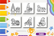 Christmas Gnome Flower Shop Coloring, a Seasonal Illustration by Design Zone (Thumbnail 3 of 5)