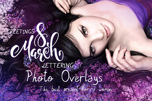 Women's day lettering overlays