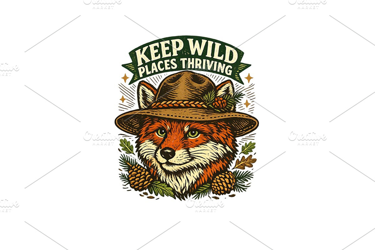 Fox Wildlife Wall Art, Keep Wild, a Background Graphic by LaseredNinja (Photo 2 of 3)
