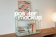 DIN A Frame on Retro Shelf Mockup, an Advertising Mockup by WasMockups (Thumbnail 1 of 6)