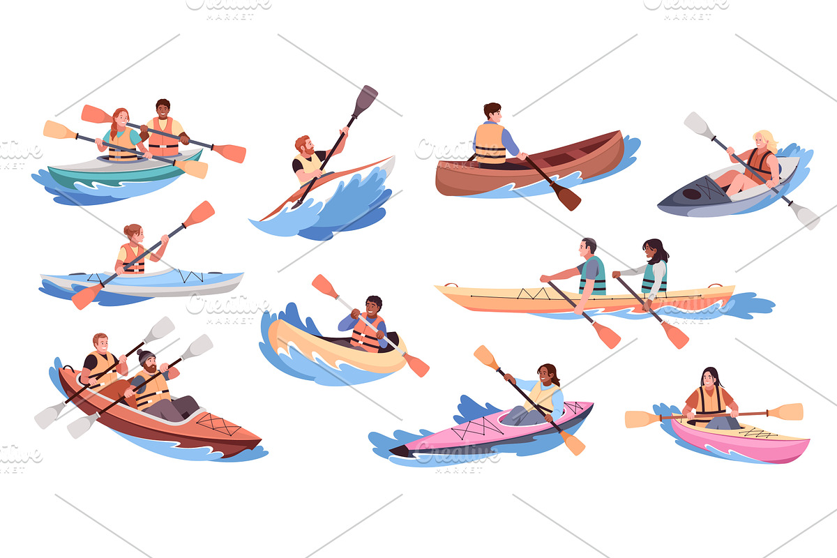 River rafting people. Extreme water, a Sport Illustration by YummyBuum