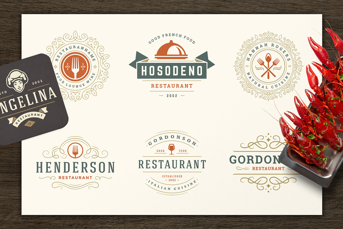 Restaurant Logos & Badges Bundle, a Branding & Logo Template by Vasya Kobelev (Photo 50 of 54)