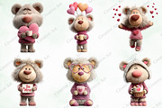 Whimsical Valentine Teddy Bear Clipa, an Illustration by Creative Art (Thumbnail 5 of 9)