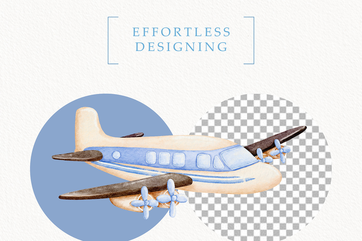 Watercolor Air Transport Clipart, a Transportation Illustration by TitaLivingArt (Photo 7 of 10)