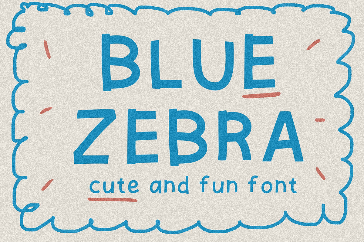 BLUE ZEBRA - cutout cute & fun font, a Blackletter Font by Ashiya Pixel (Photo 2 of 8)