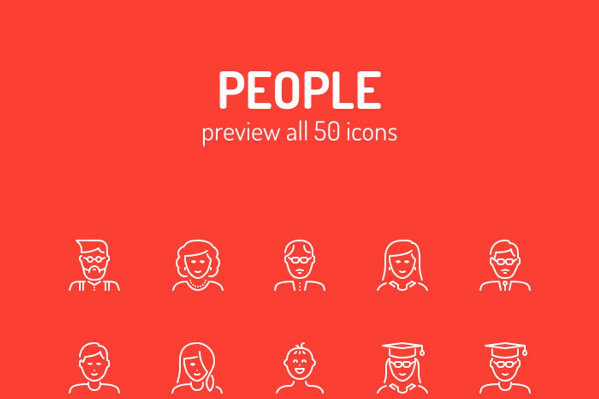 People Line Icons, an Outline Icon by PixelBazaar (Photo 2 of 2)
