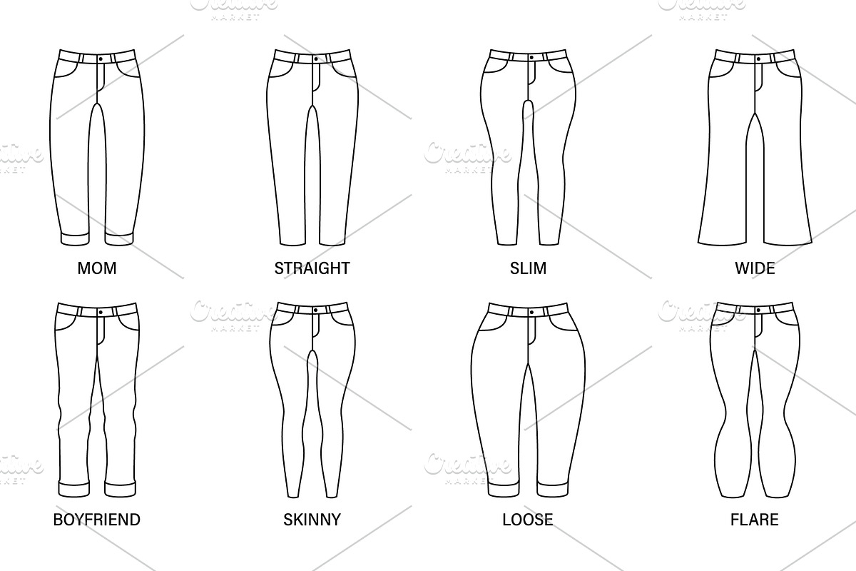 Fashion Type of Woman Pants, an Object Illustration by Vector Creator