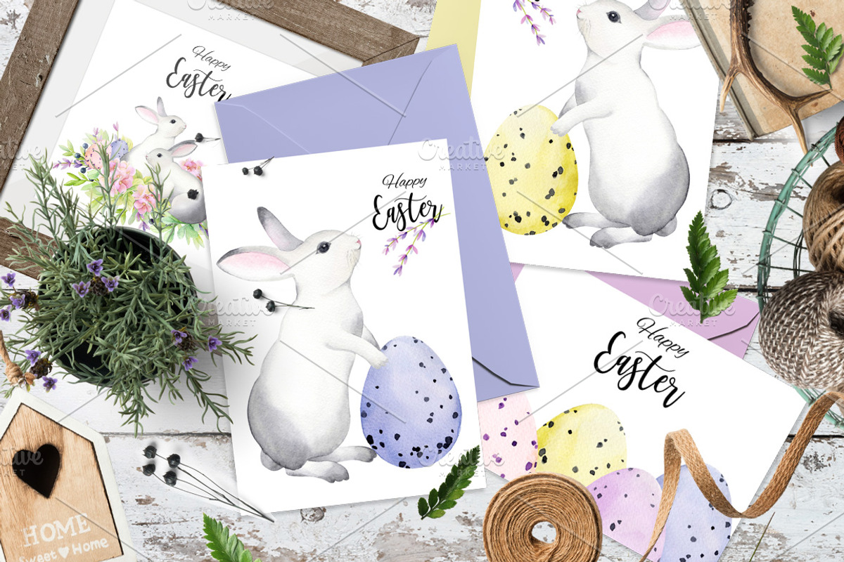 Happy Easter! Watercolor set., an Animal Illustration by Colibri Watercolor (Photo 6 of 7)