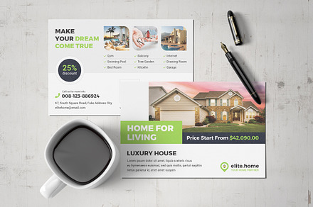 Real Estate Postcard, a Card Template by OrcShape