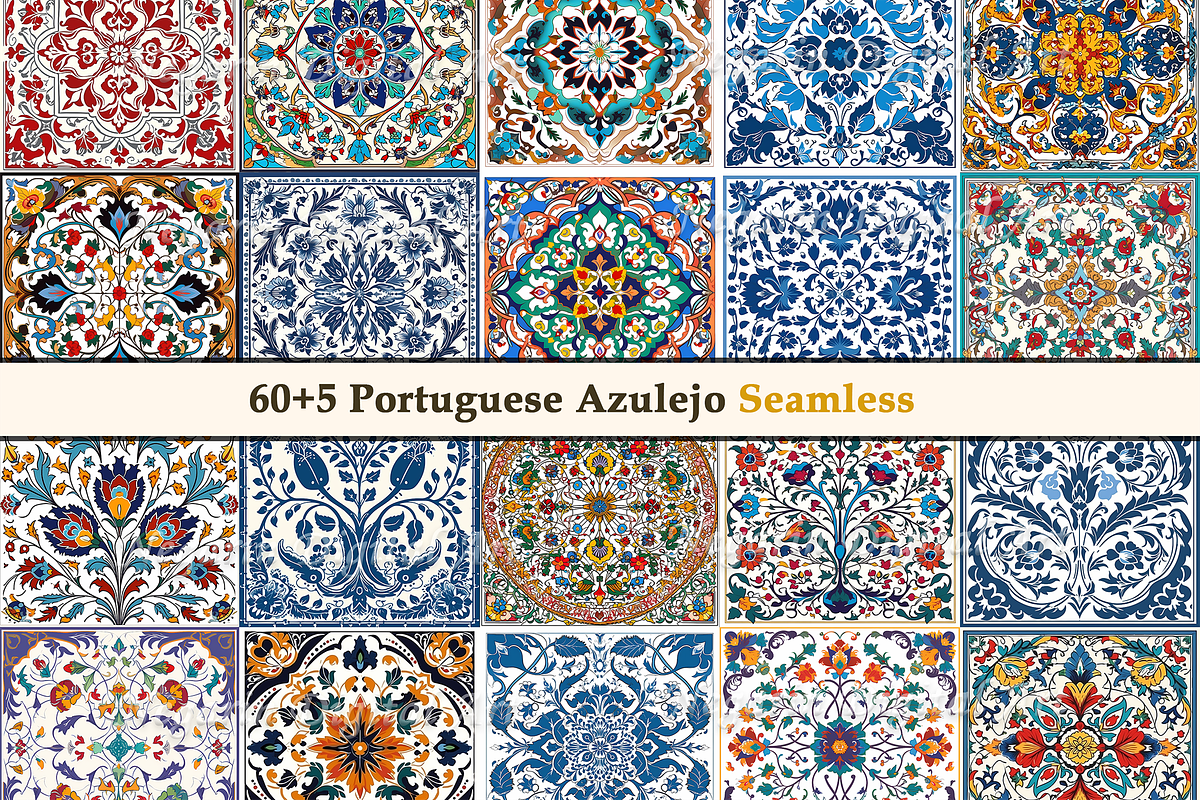 Portuguese Azulejo Pattern Tile V3, a Pattern Graphic by Negarin Digital Art (Photo 5 of 8)