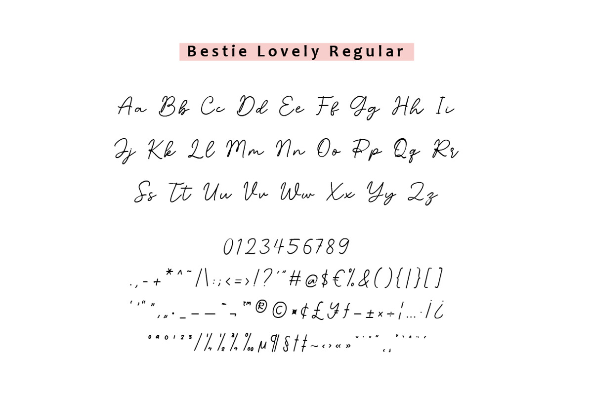 Bestie Lovely - Script Font with Tails