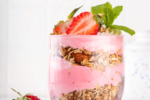 Strawberry, Granola and Yogurt Breakfast Parfait, a Food & Drink Photo by Rimma