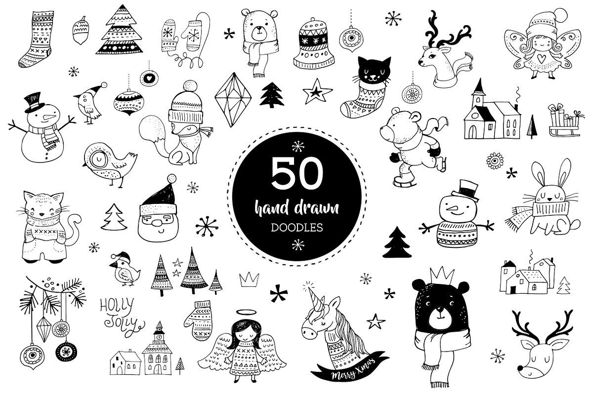 Merry Christmas greetings & doodles, an Illustration by Marish (Photo 6 of 7)