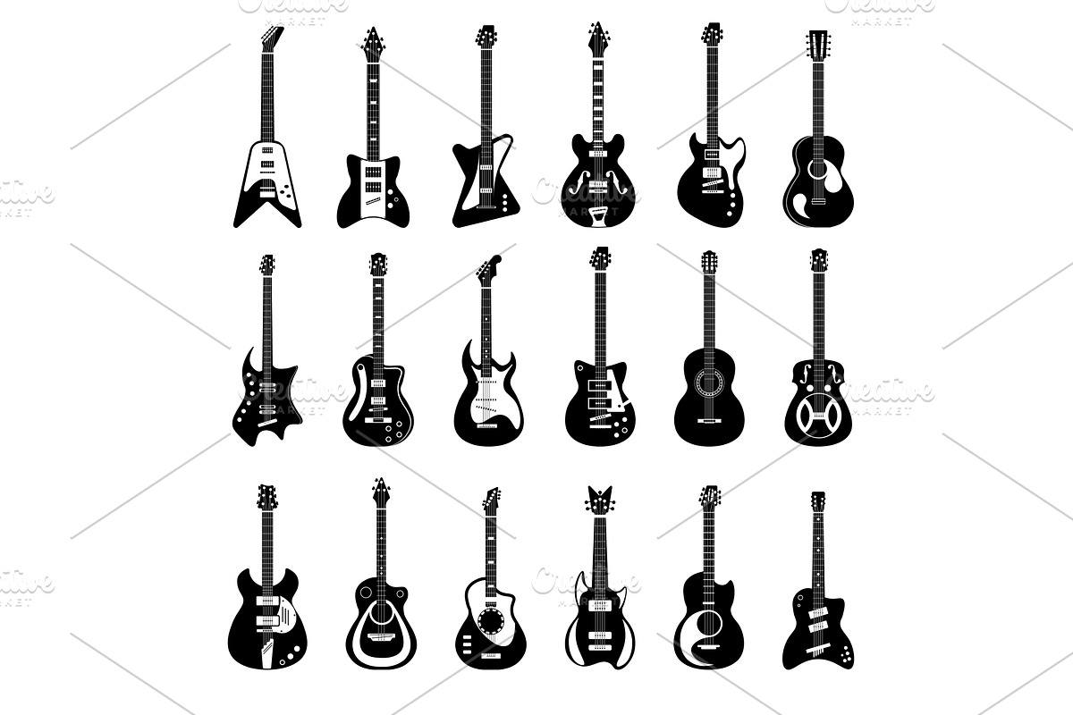 Electric and acoustic guitar music, an Object Graphic by studioworkstock