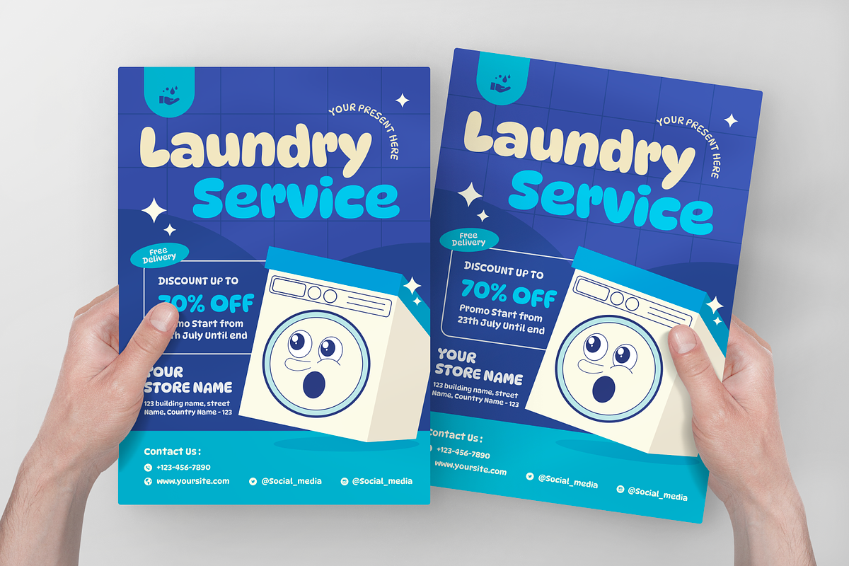 Laundry Service Flyer, a Flyer Template by Annora Studio (Photo 4 of 6)