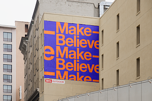 Urban outdoor square poster mockup