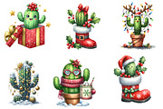Christmas Cactus P2 Clipart, an Illustration by DreamArtGraphic (Thumbnail 4 of 5)