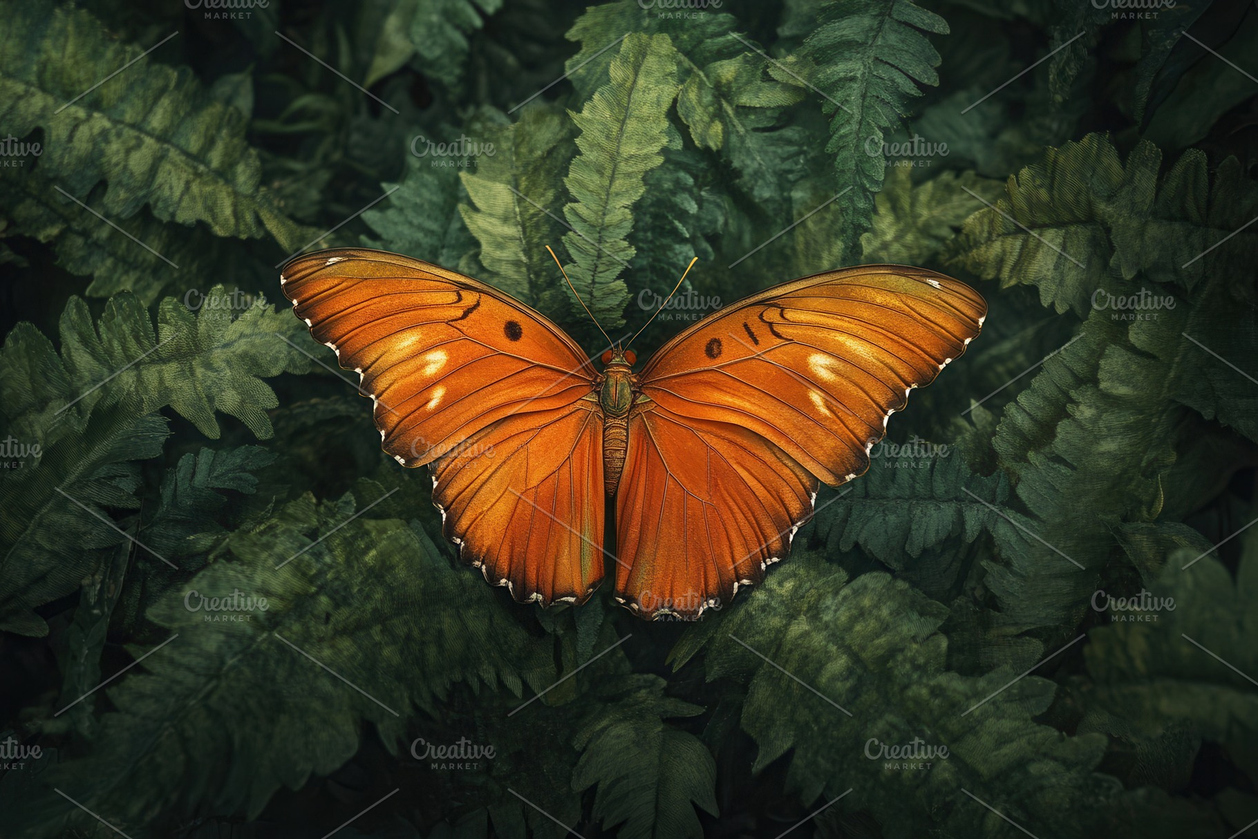 Orange butterfly emerges in nature, a Photo by Pavel_design